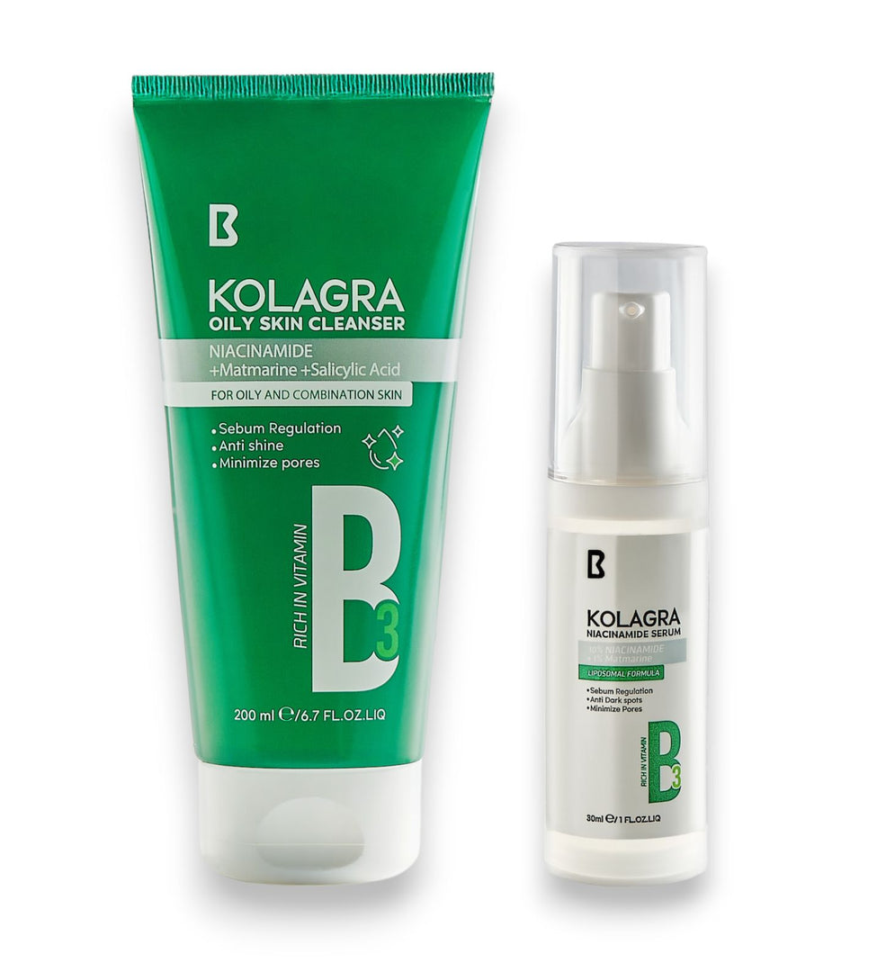 Kolagra offer Niacinamide Serum +Kolagra oily skin Cleanser