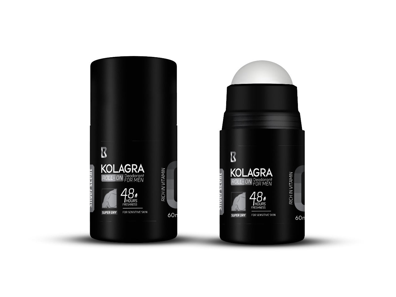 Kolagra Super Dry 48H Men's Roll-On Deodorant Silver Scent