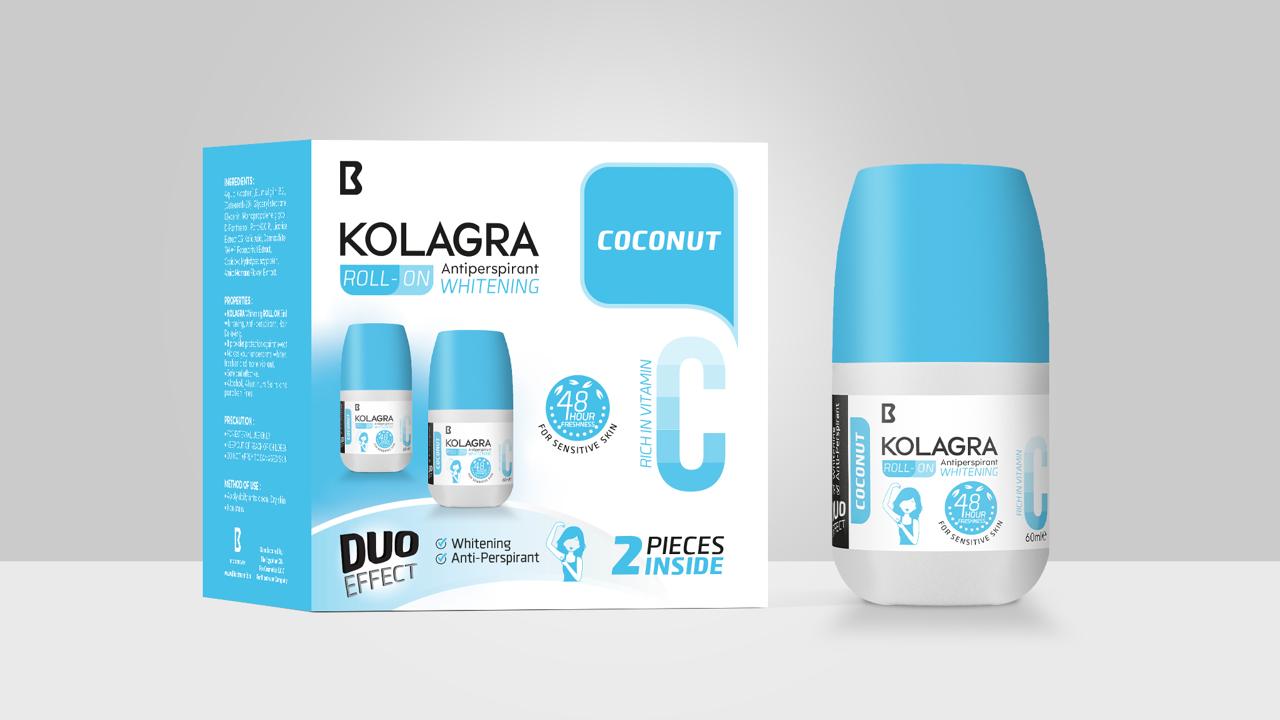 Kolagra whitening Roll on 2*1 promo pack 1+1 Coconut
