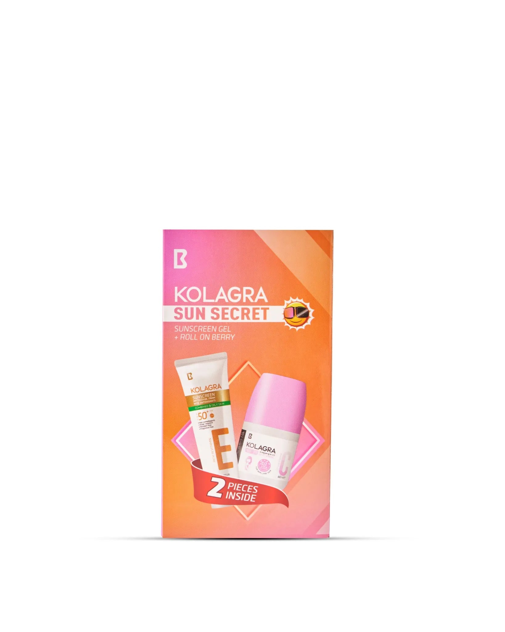 Kolagra Sun secret promo pack ( Roll-on Berry 3*1 + Sunscreen gel cream)
