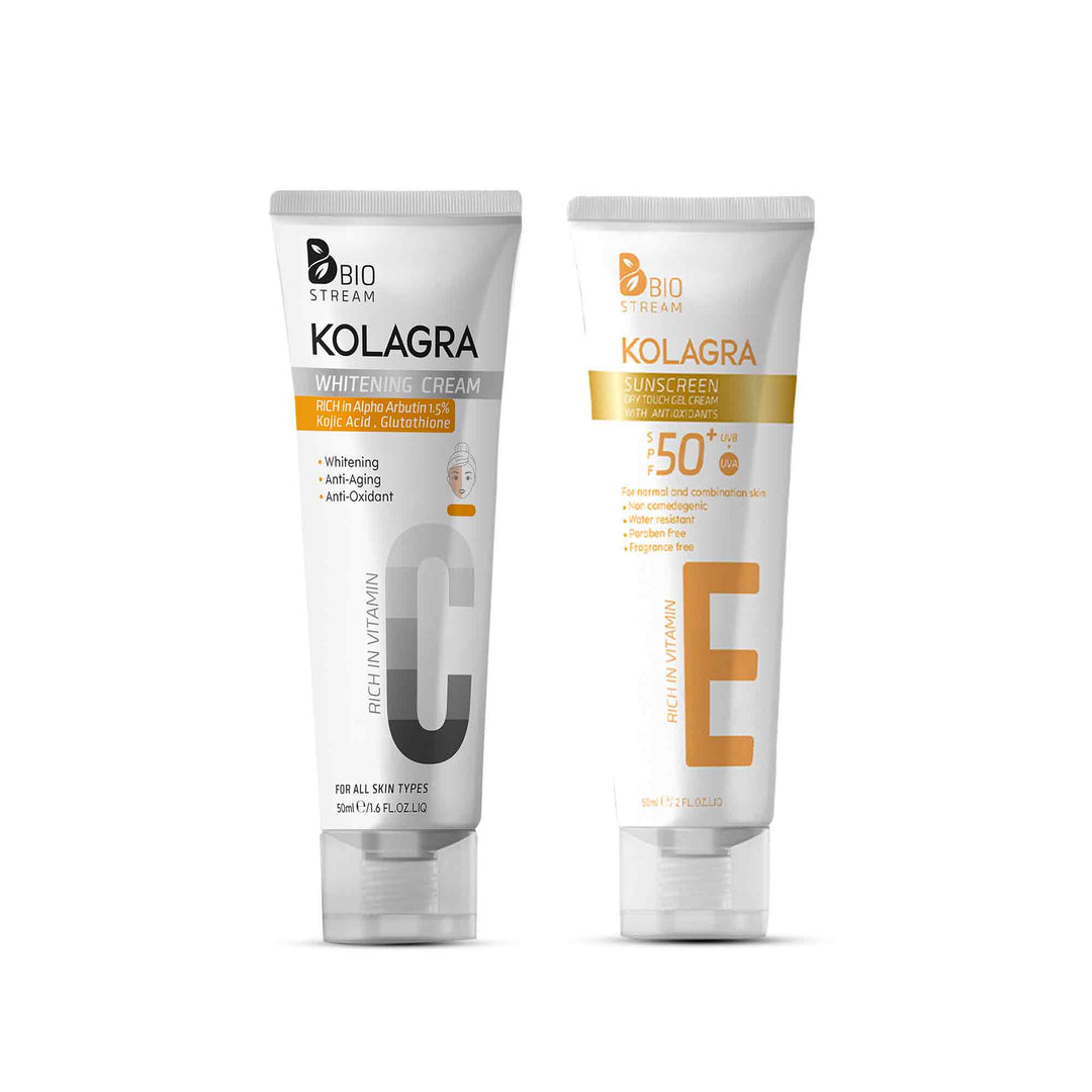 Kolagra offer sunscreen gel cream SPF50 +Whitening cream 